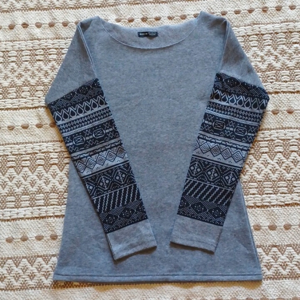 SHEIN Long Sleeve Grey Top - S